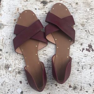 Madewell red crisscross sandals